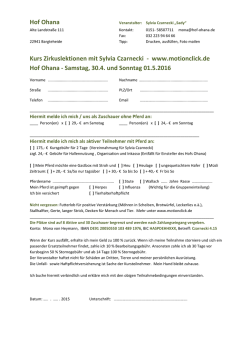 Hof Ohana Kurs Zirkuslektionen mit Sylvia Czarnecki