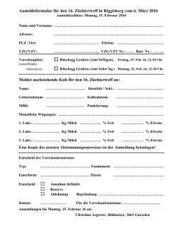 Anmeldeformular für den 16. Züchtertreff in Riggisberg vom 6. März