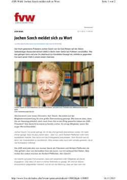 Jochen Szech meldet sich zu Wort