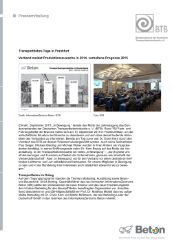Transportbeton-Tage in Frankfurt Verband meldet