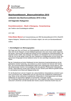 Ausschreibung - Vorarlberger Blasmusikverband