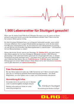 1.000 Lebensretter für Stuttgart gesucht!