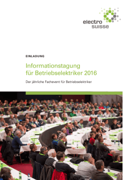 Informationstagung f&uuml;r Betriebselektriker 2016