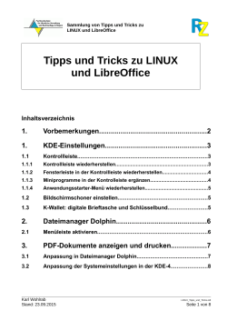 Tipps und Tricks zu LINUX und LibreOffice
