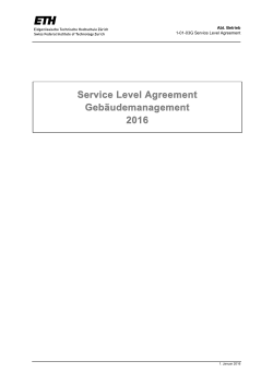 Service Level Agreement, Gebäudemanagement