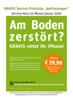 GRAVIS Service-Preisliste &bdquo;Aufr&uuml;stungen&ldquo;