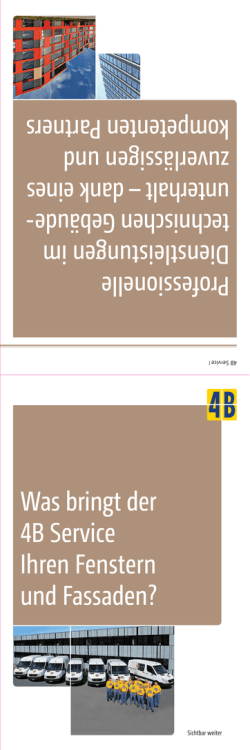Was bringt der 4B Service Ihren Fenstern und Fassaden?