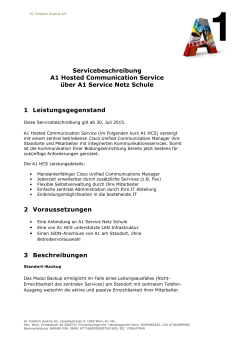 A1 Hosted Communication Service, Servicebeschreibung