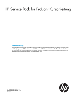 HP Service Pack for ProLiant Kurzanleitung