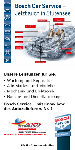 Bosch Car Service – Jetzt auch in Stutensee