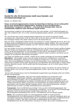 Handel f&uuml;r alle: EU-Kommission stellt neue Handels