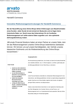 Handel/E-Commerce | arvato Financial Solutions | arvato