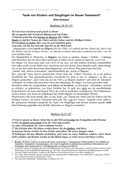 Die Taufe von Kindern
