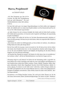 Hurra, Projektzeit!
