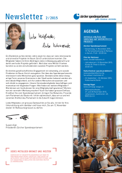 Newsletter 2 / 2015 - Zürcher Spendenparlament
