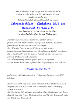 Jahresabschluss 2015