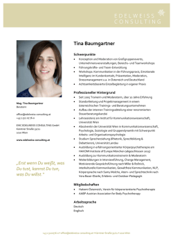 Tina Baumgartner - edelweiss consulting