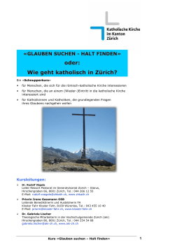 Glauben suchen – Heimat finden - Katholische Kirche im Kanton