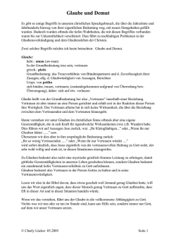 Glaube und Demut - chr. Lebensberatung Viersen