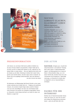 Presseinfo - Lebhaft glauben, glaubhaft leben