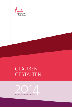 GLAUBEN GESTALTEN - Finanzbericht Erzbistum Paderborn