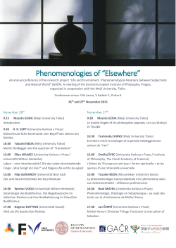 Phenomenologies of “Elsewhere”