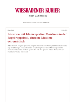 Interview mit Islamexpertin - Frankfurter Forschungszentrum