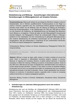 Globalisierung und Bildung – Auswirkungen internationaler