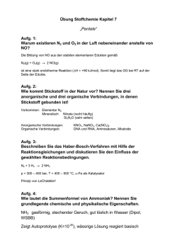 Übung Stoffchemie Kapitel 7 „Pentele“ Aufg. 1: Warum existieren N2