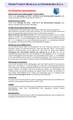 Neue Sportangebote - SV Burgsalach / Indernbuch
