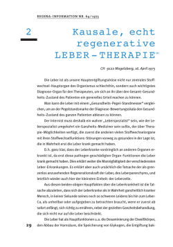 Kausale, echt regenerative LEBER-THERAPIE 2