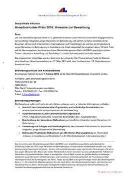 Hinweise zur Bewerbung - Annedore