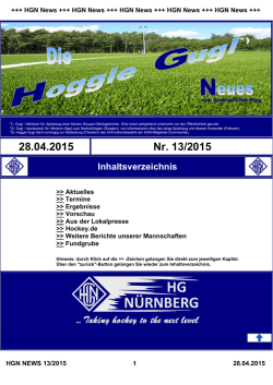 Hockey Newsletter 13 / 2015