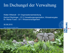 Im Dschungel der Verwaltung - Zentrale Universit&auml;tsverwaltung
