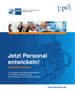 Jetzt Personal entwickeln! - IHK Bonn/Rhein-Sieg