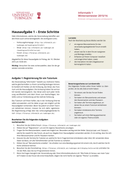 Hausaufgabe 1 – Erste Schritte