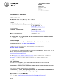 Die Bibliothek des Psychologischen Instituts