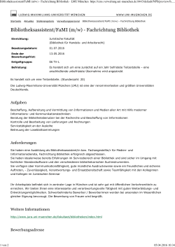 Bibliotheksassistent/FaMI (m/w)