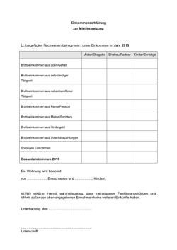 Einkommenserkl&auml;rung zur Mietfestsetzung Lt. beigef&uuml;gten