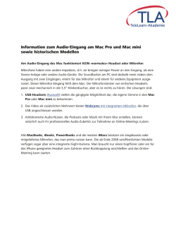 Information zum Audio-Eingang am Mac Pro und Mac mini sowie