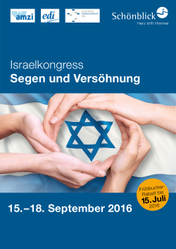 Israelkongress Segen und Vers&ouml;hnung