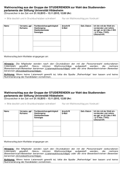 Wahlvorschlag StuPa - Universität Hildesheim