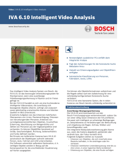 IVA 6.10 Intelligent Video Analysis