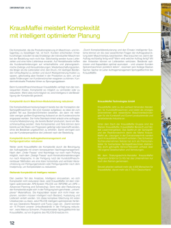 KrausMaffei meistert Komplexität mit intelligent optimierter Planung