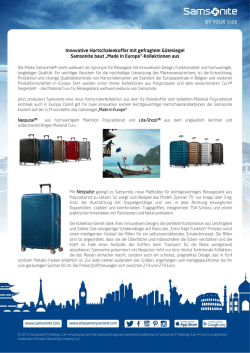 Innovative Hartschalenkoffer mit gefragtem G&uuml;tesiegel Samsonite baut