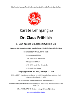 Karate Lehrgang mit Dr. Claus Fröhlich