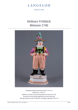 Hofnarr Fr&ouml;hlich Meissen 1740