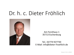 Dr. hc Dieter Fr&ouml;hlich