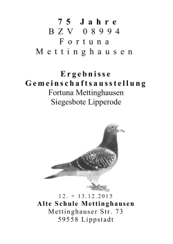 75 Jahre 08994 Fortuna Mettinghausen, Ergebnisse