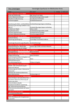 Unterlagen-Checkliste - Vereinigte Sparkasse im Märkischen Kreis
